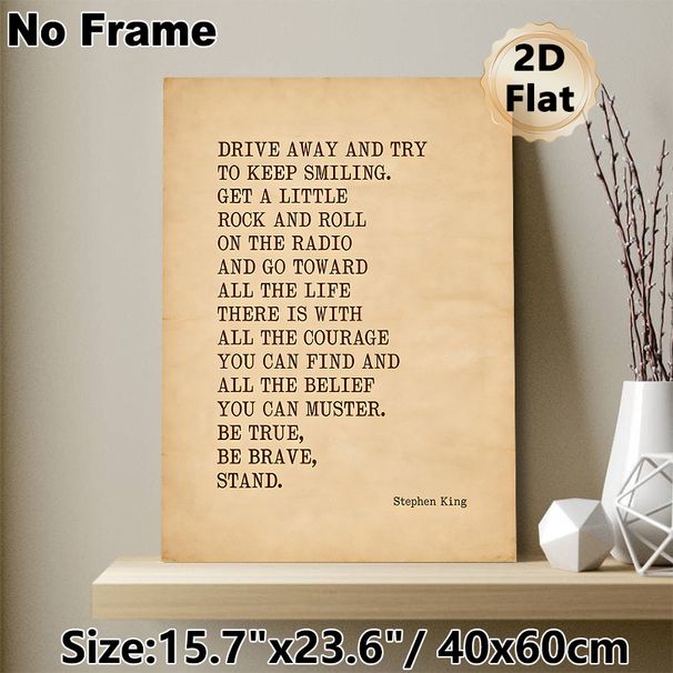 Inspirational Quote Painting Poster, Vintage-toned Text Art Poster, Motivational Words About Courage And Belief, Ideal For Home Office And Living Room_maomaolike.com