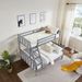 Twin Over Full Bunk Bed With Flexible Ladder,Kids Solid Wood Bed Frame,Strong Wooden Slats, Non-Toxic Finishes, No Box Spring Needed,Gray_maomaolike.com