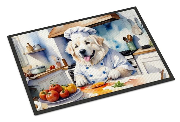 Great Pyrenees The Chef Doormat Front Door Mat Indoor Outdoor Rugs For Entryway, Non Slip Washable Low Pile, 24H X 36W_maomaolike.com