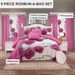 9 Piece Soft All-Season Washed Microfiber Cover Set , Queen/King/Calking Bedding Set With Pillowcases,Bedspread Print Curtains & Solid Curtains,Print, Moisture-Wicking, Soft ,Cooling, Easy Care_maomaolike.com