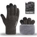 Anti Slip Double-layer Velvet Touch Screen Gloves For Men's Outdoor Knitted Warm Split Finger Gloves_maomaolike.com