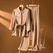 Women's Clothing silk suit women's new style casual fashion mulberry silk top pants two piece suit khaki_maomaolike.com