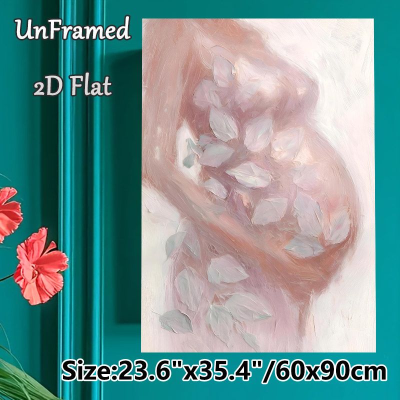 Blush Floral Painting Poster, Soft-hued Textured Impressionist Style Poster, Delicate Aesthetic Wall Decor Suitable For Bedroom, Living Room_maomaolike.com