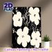 Abstract Floral Painting Poster, Monochrome Minimalist Abstract Flower & Branch Scene Poster, Sleek Artistic Wall Decor Suitable For Living Room_maomaolike.com