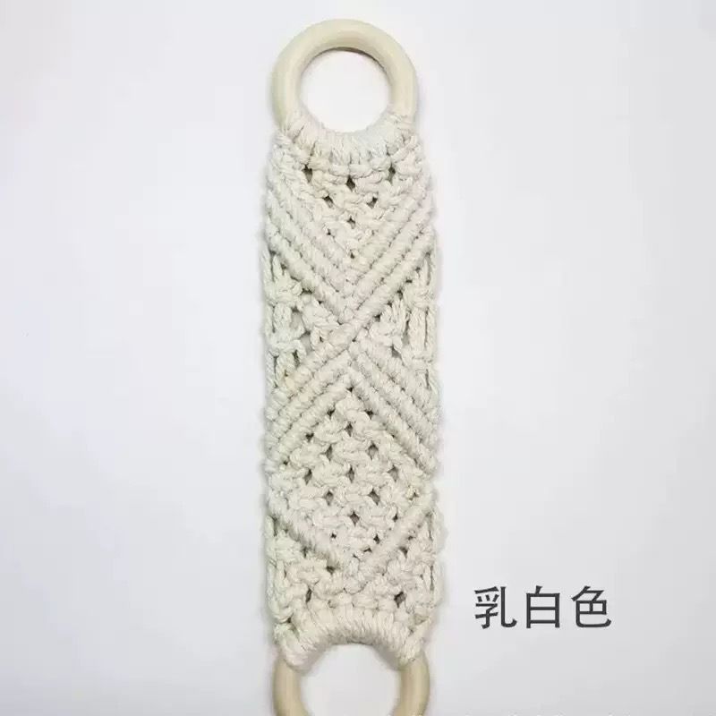 Internet Celebrity Multi-Color Hand-Woven Cotton Rope Decorative Tapestry Towel Rack Wooden Ring Hanging Ornament Manufacturer Who_maomaolike.com