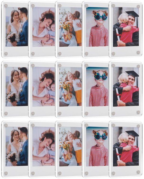 Acrylic Fridge Magnetic Frame, Double Sided Photo Refrigerator Magnet Picture Frame For Fujifilm Instax Mini, 2.36 X 3.54 Inch,_maomaolike.com