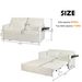 Adult Sleeper Chair Bed, 3-in-1 Convertible Sofa Chair Bed Pull-out Sofa Bed, Convenient Folding Tray Table With USB And Type-C Charging Ports Modern Loveseat For Living Room,WHITE,Fabric_maomaolike.com