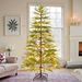 6 Feet Artificial Christmas Tree with 612 Tips and LED Lights, Includes Metal Stand for Xmas Decoration_maomaolike.com