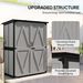 Wood Storage Shed, Outdoor Garden Shed With Asphalt Roof, 2 Shelves, Lockable Doors And Adjustable Feet, Gray_maomaolike.com