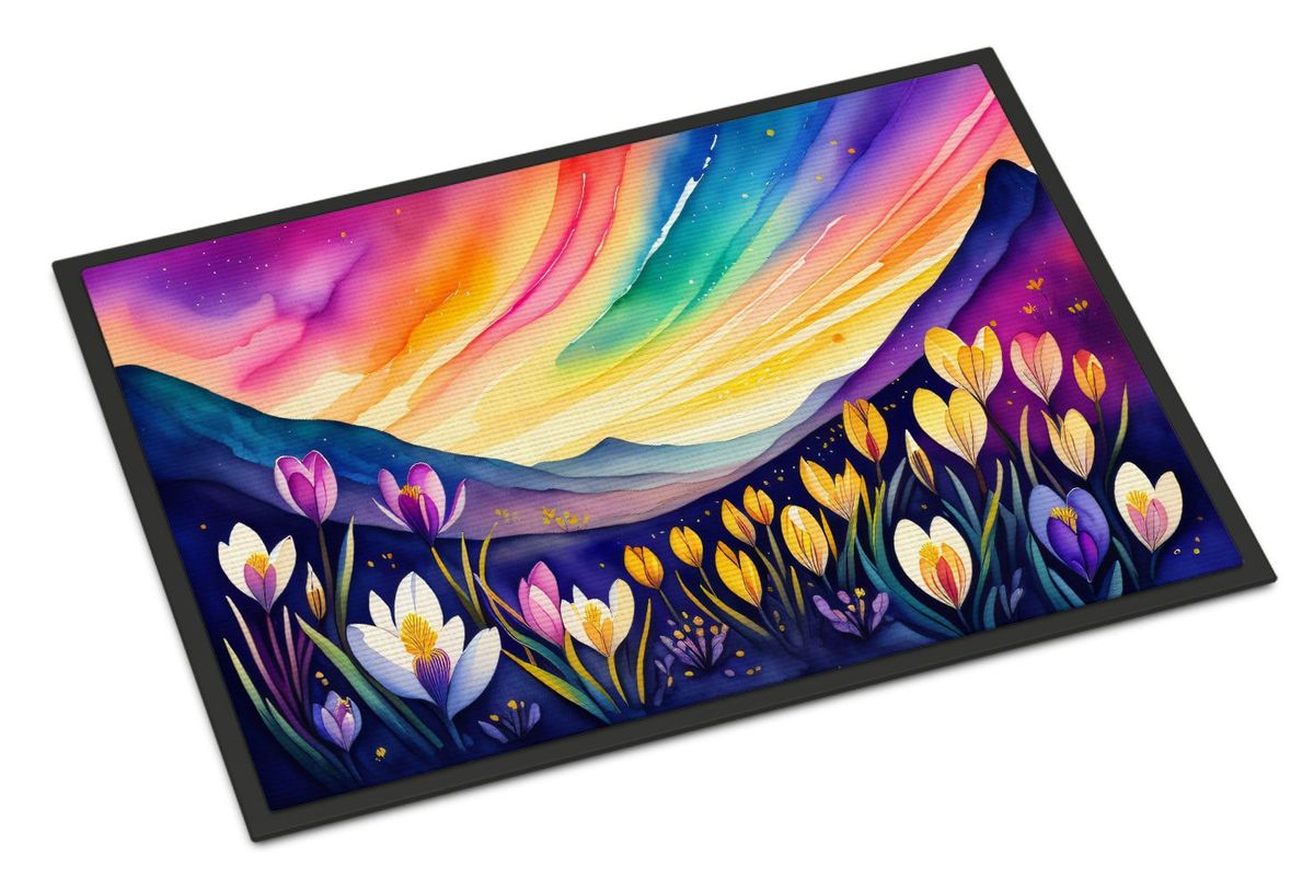 Crocus In Color Doormat Front Door Mat Indoor Outdoor Rugs For Entryway, Non Slip Washable Low Pile, 24H X 36W_maomaolike.com
