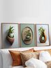 Organic Sculpture Greenery" Themed Decorative Artwork, Featuring Wooden Sculptures, Fresh Greenery And Soft Morandi Tones._maomaolike.com