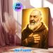 Saint Padre Pio Themed Painting Poster, Warm Glowing Sacred Portrait Poster, Serene Spiritual Artwork, Ideal For Home Prayer Space And Church_maomaolike.com