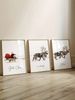 Christmas-themed Decorative Painting, Nordic Minimalist Christmas Style, Santa's Sleigh, Reindeer, Santa Arriving In Town_maomaolike.com