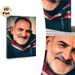 Smiling Mature Man Portrait Painting Poster, Warm-toned Realistic Bearded Gentleman Poster, Vivid Lifelike Depiction Ideal For Living Room And Bedroom_maomaolike.com