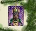 Doberman Pinscher King Of Mardi Gras Porcelain Ornament Christmas Tree Hanging Decorations For Home Christmas Holiday, Rectangle, Gift, Multicolor_maomaolike.com