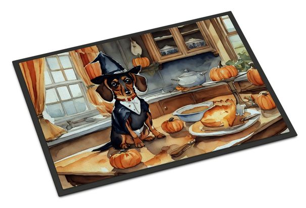 Dachshund Fall Kitchen Pumpkins Doormat Front Door Mat Indoor Outdoor Rugs For Entryway, Non Slip Washable Low Pile, 24H X 36W_maomaolike.com