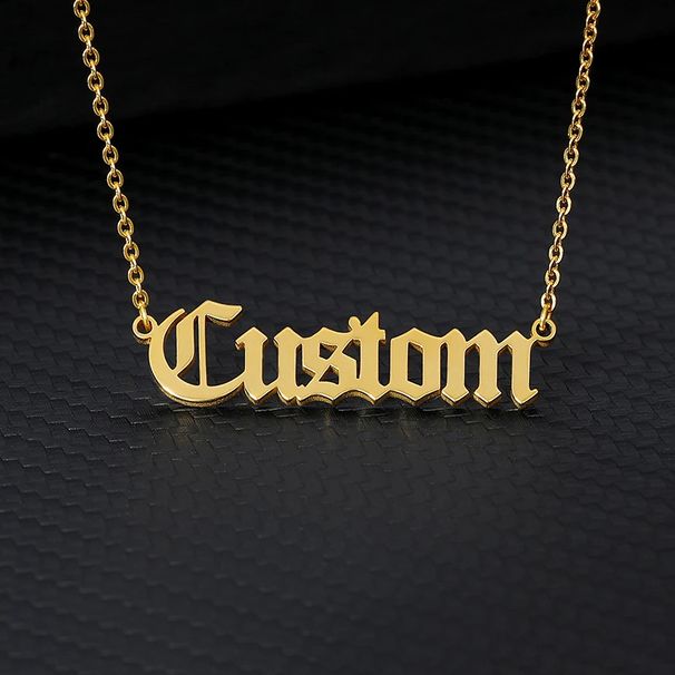 Custom Old English Name Necklaces For Women Men Stainless Steel Customized Pendant Necklace Personalized Goth Neck Chain_maomaolike.com