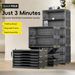 6 Tiers 12 Pairs Hard Plastic Shoe Storage Organizer Cabinet For Entryway, Large Stackable Collapsible Sneaker Shoe Box Organizer For Closet, Portable Folding Shoe Cabinet With Doors, Black_maomaolike.com