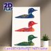 Bohemian Loon Painting Poster, Vibrant Folk-art Style Poster, Eye-catching Decorative Piece With Three Colorful Stylized Loons, Suitable For Living_maomaolike.com