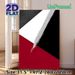 Abstract Geometric Painting Poster, Sleek Bold Red Black White Brushstroke Poster, Minimalist Modern Decor Piece Suitable For Living Room, Office_maomaolike.com