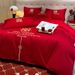 Chinese Style Four-Piece Set All-Cotton Pure Cotton Bed Sheet Quilt Cover Wedding Bedding Embroidered Festive Bride's Dowry_maomaolike.com