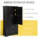 Tall Bathroom Storage Cabinet, Cabinet With Two Doors And Drawers, Adjustable Shelf, MDF Board_maomaolike.com