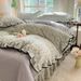 2026 Spring New Class A Knitted Cotton Double Layer Gauze Four-Piece Spring Summer Ruffle Edge Quilt Quilted Bed Cover_maomaolike.com