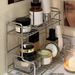 Minimalist Double-layer Shelf For Bathroom Sink To Store Cosmetics, Shower Gel, Toiletries, And With Drainage Function_maomaolike.com