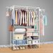1Pc Metal Garment Rack Shoe Clothing Organizer Shelves Freestanding Multifunctional Clothes Wardrobe_maomaolike.com
