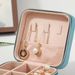 Velvet Jewelry Box For Women Necklace Ring Earrings Organizer Holder Travel Portable Zipper Square Jewelry Storage Case_maomaolike.com