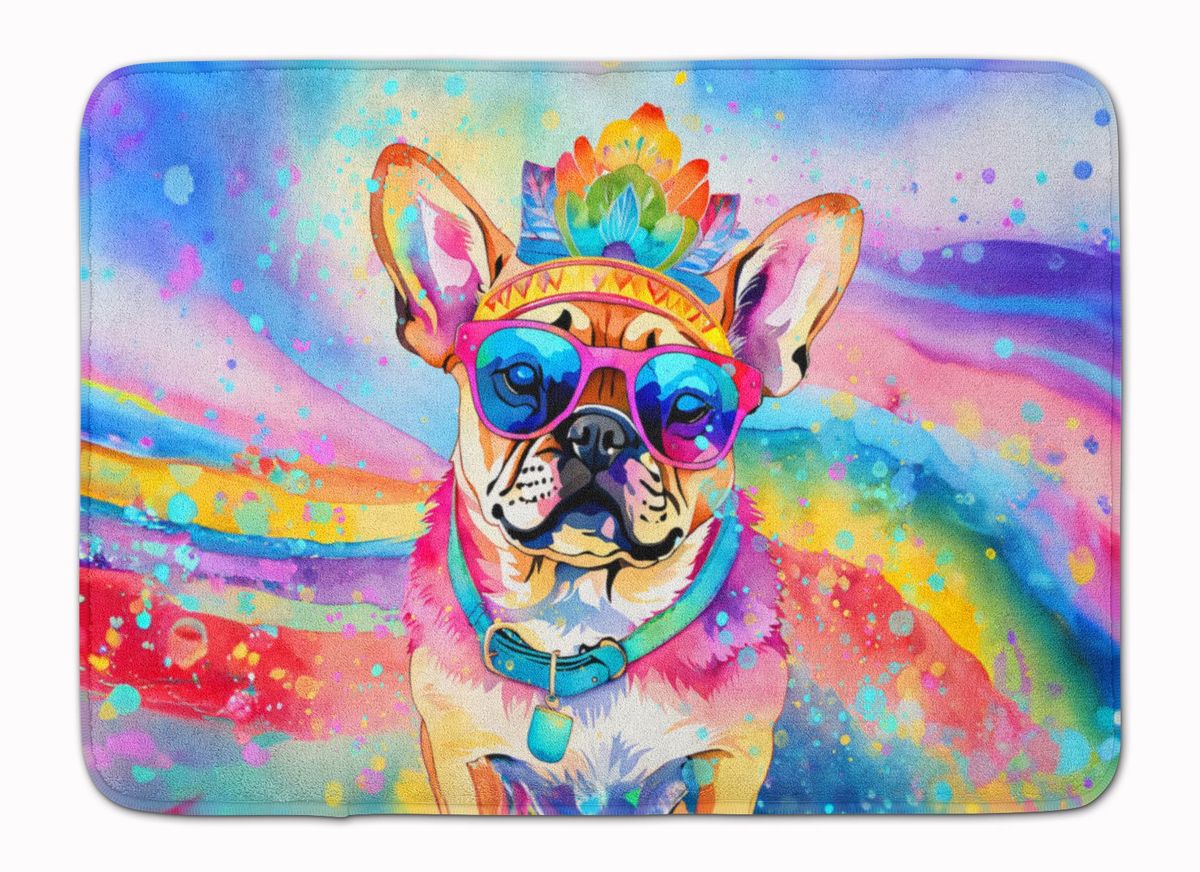 Pug Hippie Dawg Memory Foam Kitchen Mat Machine Washable Anti-Fatigue Mat Cushion Comfort Bath Mat Or Kitchen Rug_maomaolike.com
