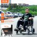 VEVOR Wheelchair Steel Transport Chair Foldable Wheelchair 24-In W Seat 300lbs_maomaolike.com
