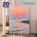 Sunset Seascape With Sailboats Painting Poster, Soft-hued Impressionist Coastal Scene Poster, Calming Ocean View Ideal For Living Room, Bedroom Or_maomaolike.com