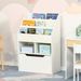 Kids Bookcase Multi-Shelf Book Rack With Mobile Drawer For Books, Toys, White_maomaolike.com
