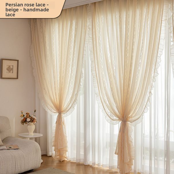 French Light Luxury Artistic Living Room Balcony Sheer Curtains Light-Filtering Privacy Bedroom Bay Window_maomaolike.com