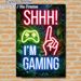 Gaming Themed Painting Poster, Neon-style Vibrant Jungle Backdrop With Game Controller & "Shhh! I'm Gaming" Text Poster, Eye-catching Decorative Piece_maomaolike.com