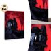 Haunted Mansion Painting Poster, Eerie Dark Gothic Style Poster, Spooky Old Mansion With Crimson Sky And Shadowy Figure, Ideal For Home Wall Decor And_maomaolike.com