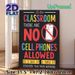 Classroom No Cell Phones Themed Painting Poster, Vibrant Bold Typographic & Graphic Poster, Clear Rule Reminder To Maintain Focused Learning_maomaolike.com