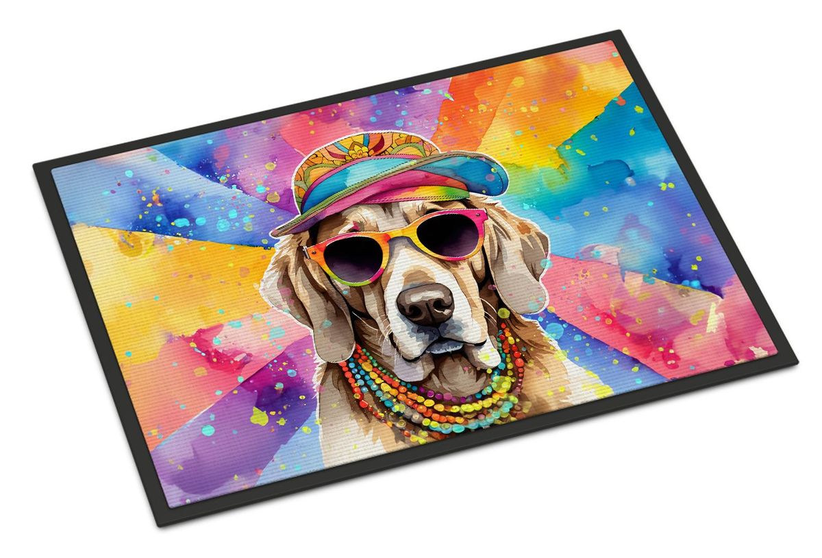 Weimaraner Hippie Dawg Doormat Front Door Mat Indoor Outdoor Rugs For Entryway, Non Slip Washable Low Pile, 24H X 36W_maomaolike.com