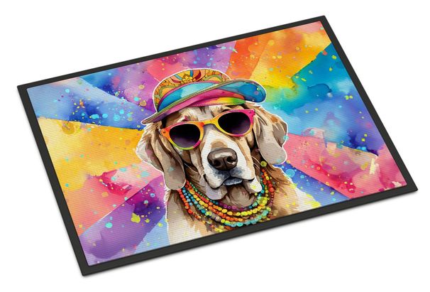 Weimaraner Hippie Dawg Doormat Front Door Mat Indoor Outdoor Rugs For Entryway, Non Slip Washable Low Pile, 24H X 36W_maomaolike.com