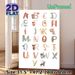 Animal Alphabet Painting Poster, Watercolor Cute Animal & Botanical Alphabet Poster, Assists With Letter Recognition, Suitable For Study Space, Living_maomaolike.com