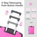 3-Piece Lightweight ABS Hardshell Luggage Set (20", 24", 26") In Honey Powder With Spinner Wheels, TSA Lock, And Adjustable Telescopic Handle - Durable Travel Suitcases_maomaolike.com