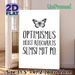 Butterfly & Optimism Quote Painting Poster, Minimalist Black & White Hand-drawn Butterfly With German Typography Poster, Inspirational Wall Decor_maomaolike.com