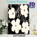 Abstract Floral Painting Poster, Monochrome Minimalist Abstract Flower & Branch Scene Poster, Sleek Artistic Wall Decor Suitable For Living Room_maomaolike.com