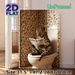 Leopard On Toilet Painting Poster, Whimsical Anthropomorphic Leopard Reading Newspaper Poster, Playful Humorous Decor Option For Bathroom_maomaolike.com