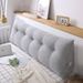 SOGA 2X 150cm Silver Triangular Wedge Bed Pillow Headboard_maomaolike.com