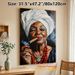 Elderly African Woman Painting Poster, Realistic Detailed Portrait Poster, Captivating Artwork With Headwrap, Cigar And Red Bead Necklaces, Ideal For_maomaolike.com