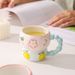 Hand-painted Relief Ceramic Breakfast Cup Large Capacity Oatmeal Cup Mug_maomaolike.com