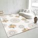 Living Room Rug Large Size Gorgeous Gold Frame Design Bedroom Rug Plush Thickened Machine Washable Thickened Underlay Interior Decorative Rug_maomaolike.com