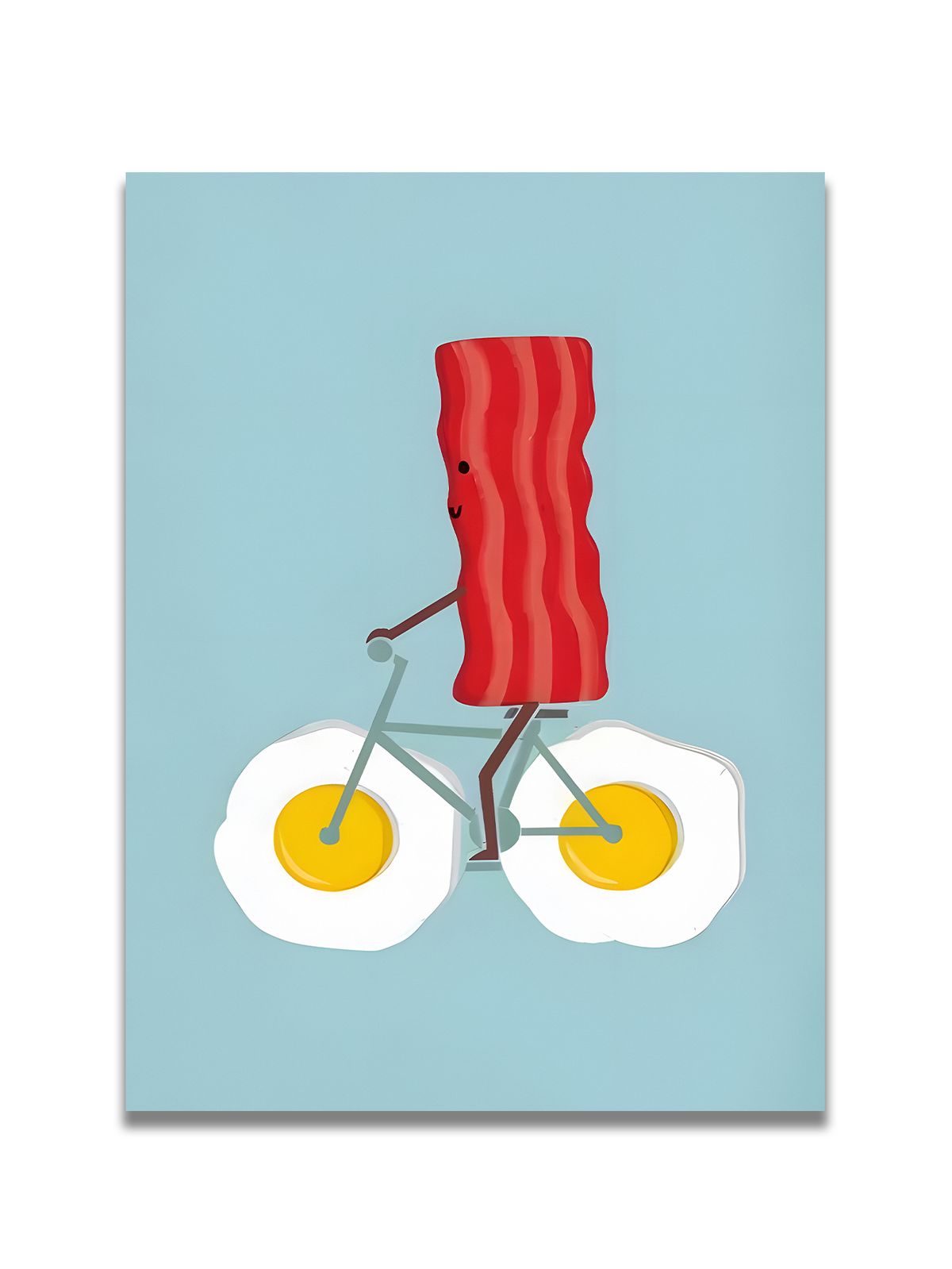 Decorative Paintings Centered On The Theme Of Breakfast: Bacon Riding A Bicycle, A Banana Eating Itself, And Emotional Connection._maomaolike.com